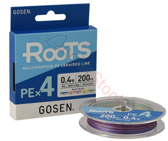 Шнур Gosen ROOTS PE X4 Multi Color 200м #0.4