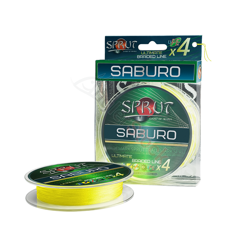 Шнур Sprut SABURO Soft Ultimate Braided Line x4 Fluo Yellow0,25mm