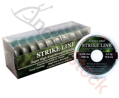 Леска "Strike Line" зелёно-чёрная 0,435mm 12,6 kg 100m 10шт