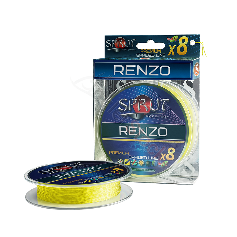 Шнур Sprut RENZO Soft Premium Braided Line x8 Fluo Yellow0,16mm