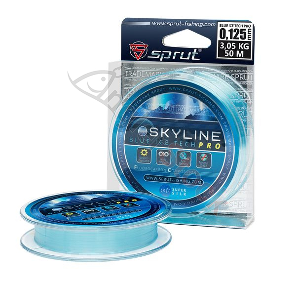 Леска зимняя Sprut SKYLINE Fluorocarbon Composition IceTech PRO (Blue/0,305mm/8,55kg/50m)