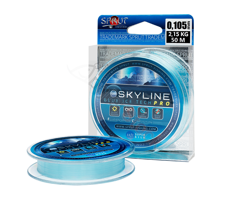 Зимняя "Sprut" SKYLINE Fluorocarbon Composition IceTech PRO Blue 0,255mm