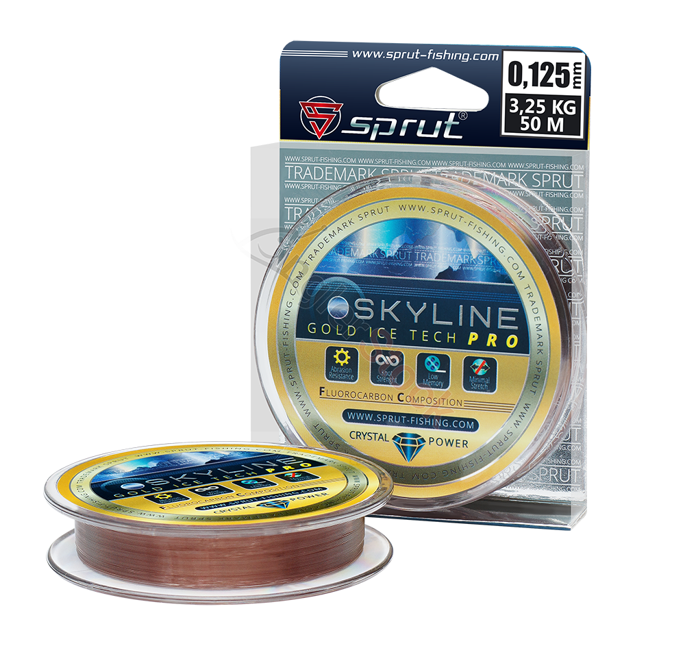 Зимняя "Sprut" SKYLINE Fluorocarbon Composition IceTech PRO Gold 0,255mm