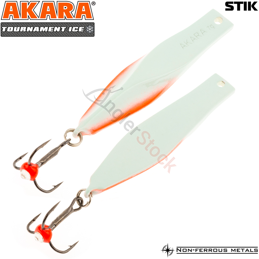 Блесна зимняя Akara Tournament Ice Stik 80мм, 20г, цвет 32 фосфорн