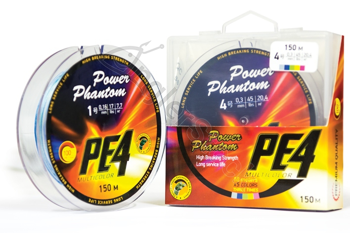 Шнур Power Phantom PE4 0.16 мм., 5 цветов