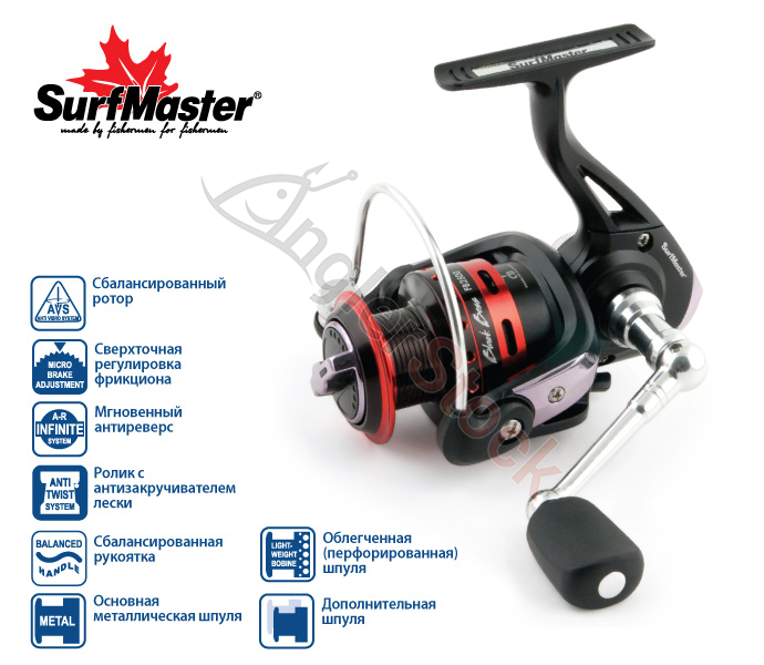 Катушка безынерционная Surf Master Black Bass FB 3500A 5+1bb з/ш