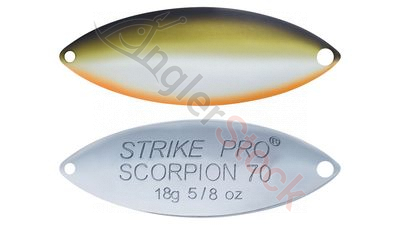Блесна колеблющаяся Strike Pro Scorpion Double 70M двойник-незацепляйка, 18.0гр, 7.0см 626E-CP
