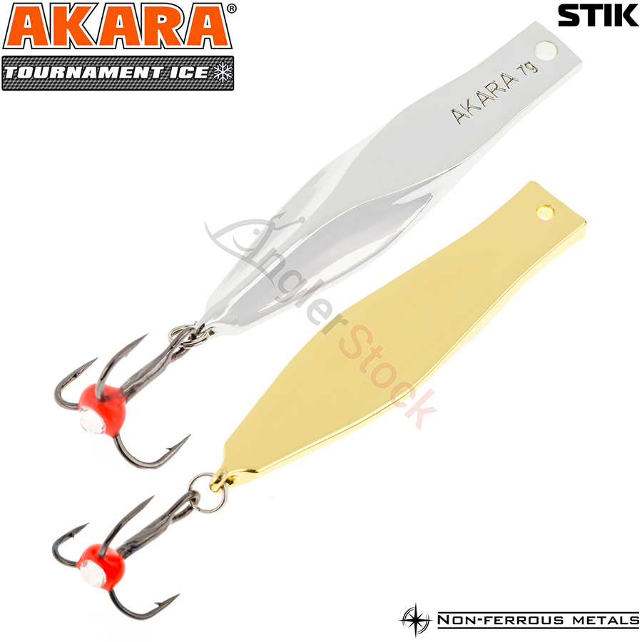 Блесна зимняя Akara Tournament Ice Stik 80мм, 20г, цвет SIL/GO