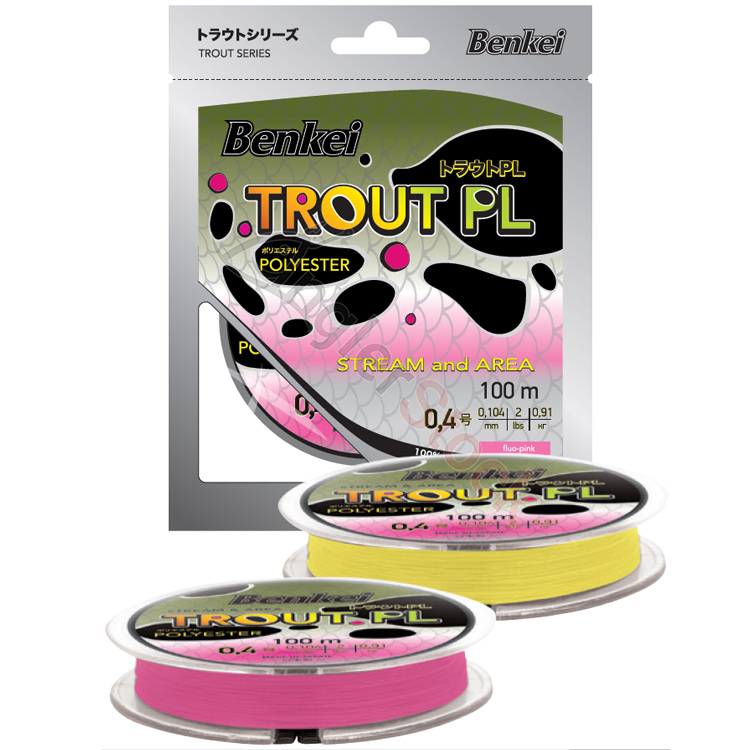Полиэстер Benkei Trout PL 100m розовый fluo #05 (0,117mm), 1,22kg
