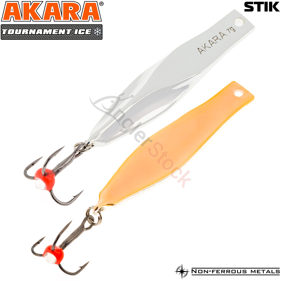 Блесна зимняя Akara Tournament Ice Stik 70мм, 14г, цвет SIL/CU