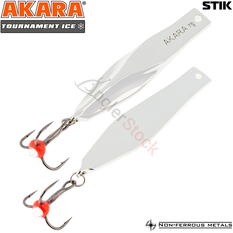 Блесна зимняя Akara Tournament Ice Stik 80мм, 20г, цвет SIL