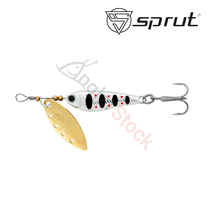 Блесна Вращающаяся Sprut Alpina Long Spinner #2 (9g/ STR-G)